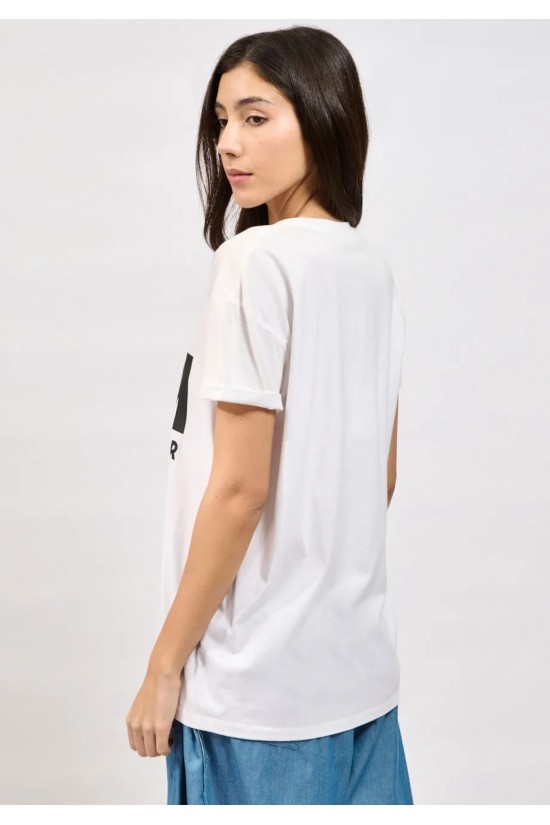 Γυναικεία λευκή κοντομάνικη μπλούζα - Collectiva noir I Am Bold Tee