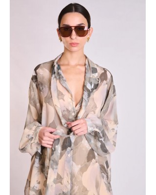 Γυναικείο πουκάμισο με oil paint print - Collectiva Noir Taria Shirt