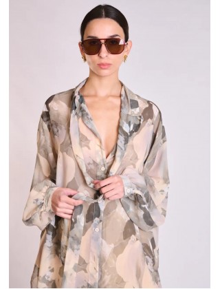 Γυναικείο πουκάμισο με oil paint print - Collectiva Noir Taria Shirt