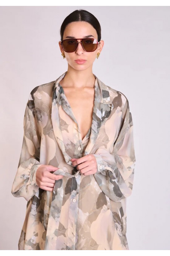 Γυναικείο πουκάμισο με oil paint print - Collectiva Noir Taria Shirt