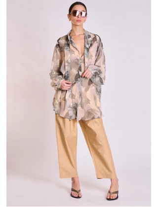 Γυναικείο πουκάμισο με oil paint print - Collectiva Noir Taria Shirt