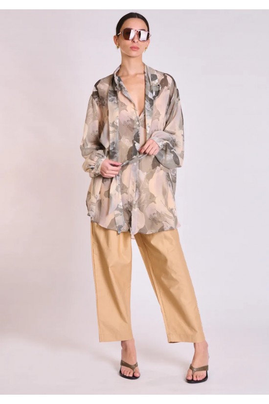 Γυναικείο πουκάμισο με oil paint print - Collectiva Noir Taria Shirt