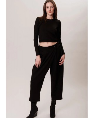Γυναικείο μαύρο crop top - Collectiva Noir CND11WB24PNT Γυναικείο μαύρο crop top - Collectiva Noir CND11WB24PNT