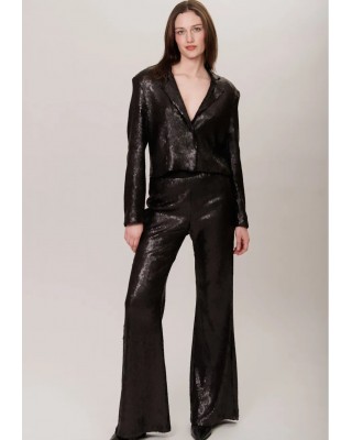 Γυναικείο κοντό μαύρο σακάκι με παγιέτα - Collectiva Noir Mace SQ Blazer  Γυναικείο κοντό μαύρο σακάκι με παγιέτα - Collectiva Noir Mace SQ Blazer