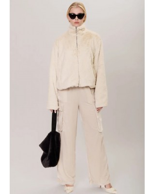 Γυναικείο εκρού κοντό γουνάκι bomber - Collectiva Noir Nyra Faux Fur Γυναικείο εκρού κοντό γουνάκι bomber - Collectiva Noir Nyra Faux Fur