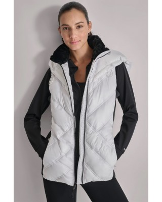 Γυναικείο λευκό puffer γιλέκο - DKNY DP4V3157 Γυναικείο λευκό puffer γιλέκο - DKNY DP4V3157