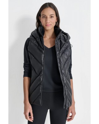 Γυναικείο μαύρο puffer γιλέκο - DKNY DP4V3157 Γυναικείο μαύρο puffer γιλέκο - DKNY DP4V3157