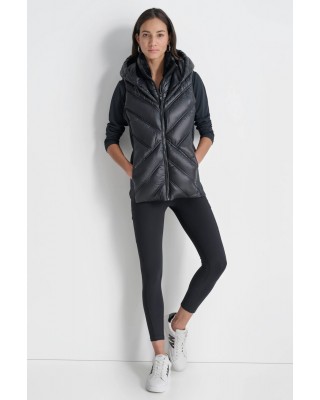 Γυναικείο μαύρο puffer γιλέκο - DKNY DP4V3157 Γυναικείο μαύρο puffer γιλέκο - DKNY DP4V3157