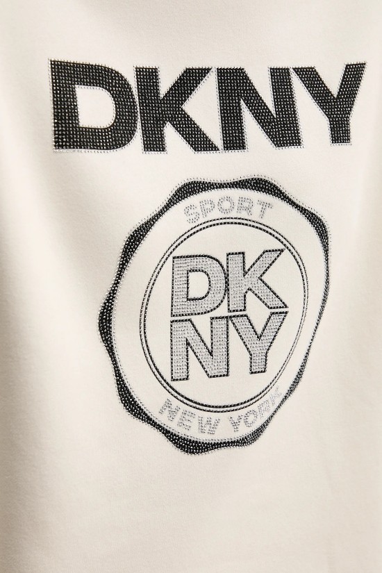 Γυναικεία μπεζ μπλούζα φούτερ με logo - DKNY DP5T1340 Γυναικεία μπεζ μπλούζα φούτερ με logo - DKNY DP5T1340
