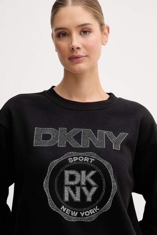 Γυναικεία μαύρη μπλούζα φούτερ με logo - DKNY DP5T1340 Γυναικεία μαύρη μπλούζα φούτερ με logo - DKNY DP5T1340