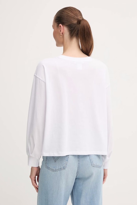 Γυναικεία λευκή μακρυμάνικη μπλούζα με logo - DKNY DJ5T1488 Γυναικεία λευκή μακρυμάνικη μπλούζα με logo - DKNY DJ5T1488