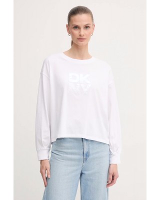 Γυναικεία λευκή μακρυμάνικη μπλούζα με logo - DKNY DJ5T1488 Γυναικεία λευκή μακρυμάνικη μπλούζα με logo - DKNY DJ5T1488