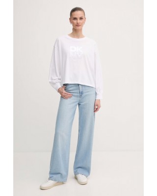Γυναικεία λευκή μακρυμάνικη μπλούζα με logo - DKNY DJ5T1488 Γυναικεία λευκή μακρυμάνικη μπλούζα με logo - DKNY DJ5T1488