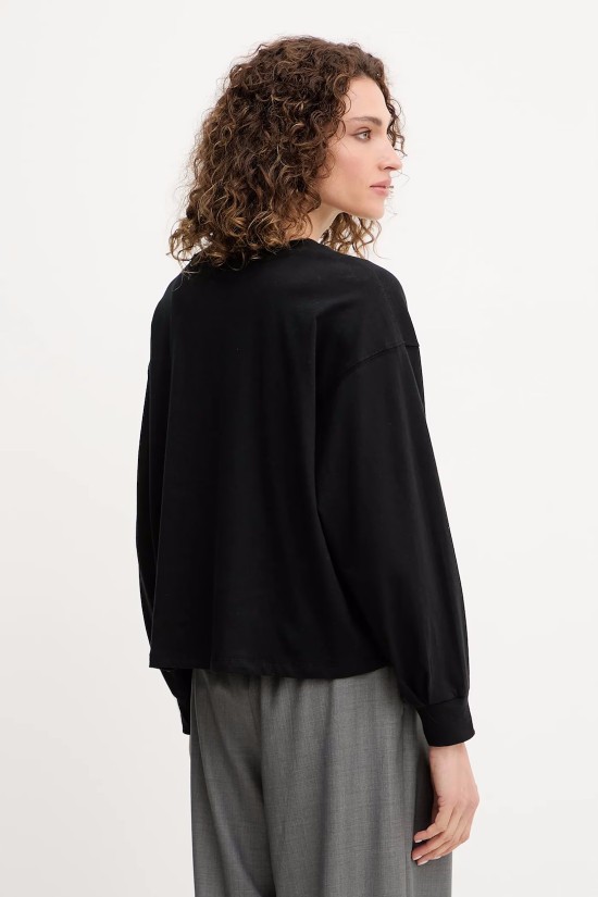 Γυναικεία μαύρη μακρυμάνικη μπλούζα με logo - DKNY DJ5T1488 Γυναικεία μαύρη μακρυμάνικη μπλούζα με logo - DKNY DJ5T1488