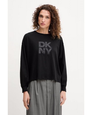 Γυναικεία μαύρη μακρυμάνικη μπλούζα με logo - DKNY DJ5T1488 Γυναικεία μαύρη μακρυμάνικη μπλούζα με logo - DKNY DJ5T1488