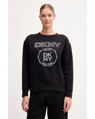 Γυναικεία μαύρη μπλούζα φούτερ με logo - DKNY DP5T1340 Γυναικεία μαύρη μπλούζα φούτερ με logo - DKNY DP5T1340