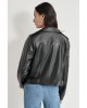 Γυναικείο μαύρο δερμάτινο μπουφάν - DKNY DJ4J6026 Γυναικείο μαύρο δερμάτινο μπουφάν - DKNY DJ4J6026