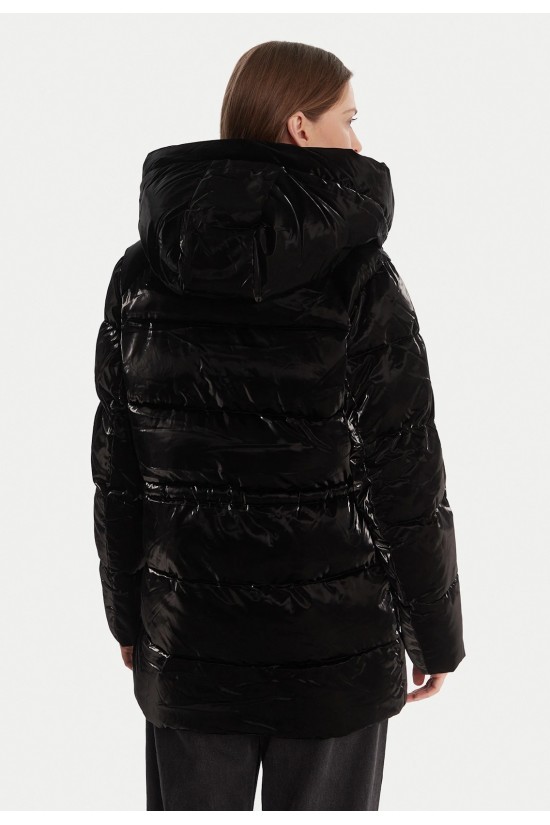 Γυναικείο puffer μαύρο μπουφάν - DKNY DLEMPS63  Γυναικείο puffer μαύρο μπουφάν - DKNY DLEMPS63