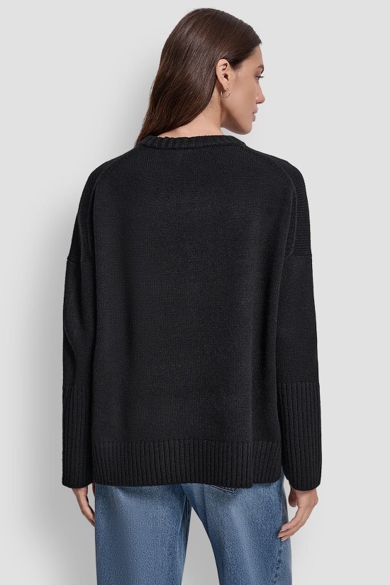 Γυναικείο μαύρο πουλόβερ με λογότυπο - DKNY DJ4RO362 Γυναικείο μαύρο πουλόβερ με λογότυπο - DKNY DJ4RO362