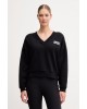 Γυναικείο μαύρο φούτερ με V λαιμό - DKNY DP5T1279 Γυναικείο μαύρο φούτερ με V λαιμό - DKNY DP5T1279