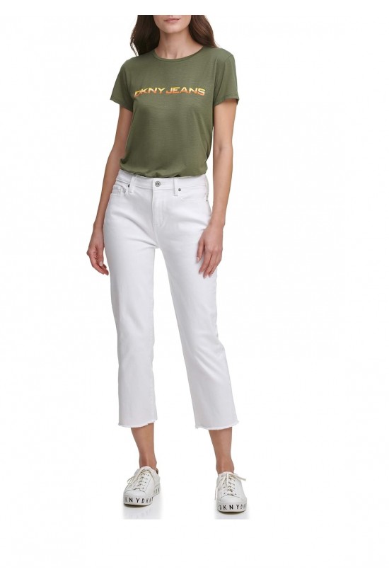 Γυναικείο λευκό κάπρι τζιν παντελόνι - DKNY E0RL2630