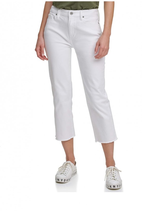 Γυναικείο λευκό κάπρι τζιν παντελόνι - DKNY E0RL2630
