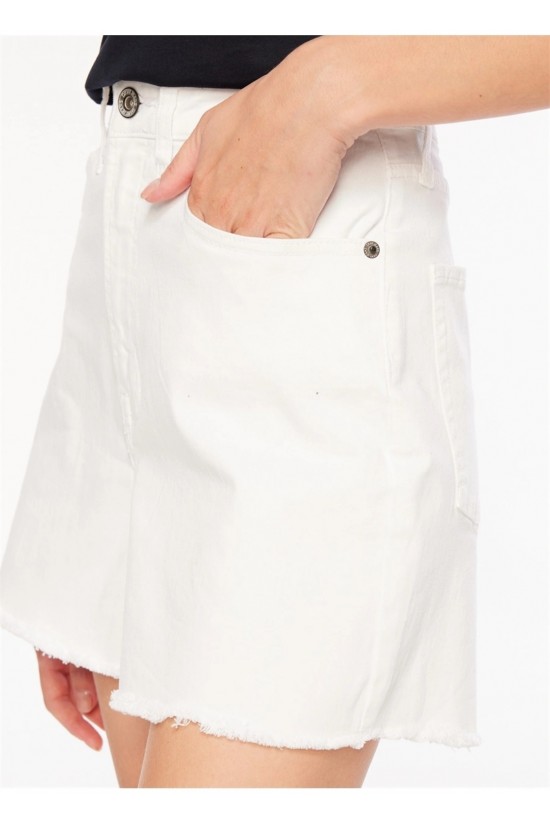 Γυναικείο ψηλόμεσο λευκό σορτς - DKNY E2RL2779