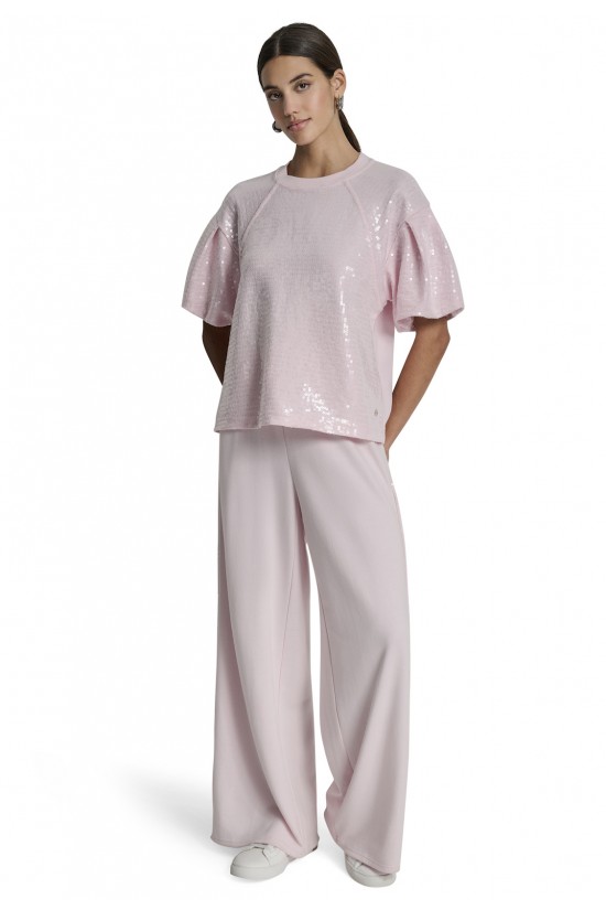 Γυναικεία κοντομάνικη μπλούζα με παγιέτα - DKNY DJ6T1670