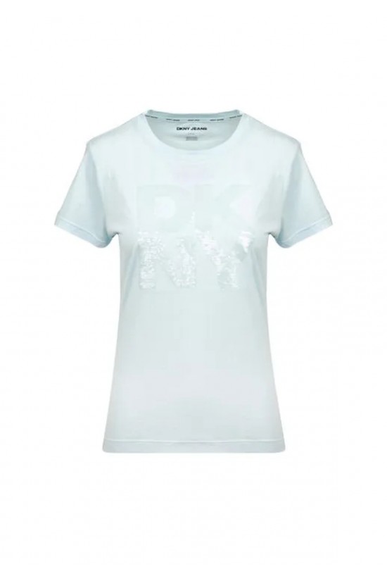 Γυναικεία γαλάζια κοντομάνικη μπλούζα - DKNY DJ6T1684