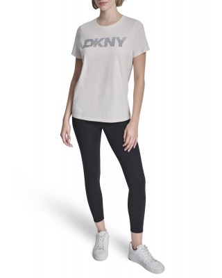 Γυναικεία μπεζ κοντομάνικη μπλούζα - DKNY DP6T1557