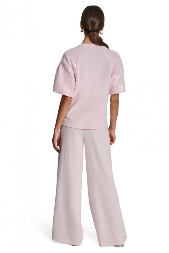 Γυναικεία κοντομάνικη μπλούζα με παγιέτα - DKNY DJ6T1670