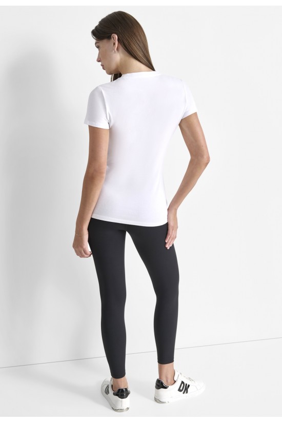 Γυναικεία λευκή κοντομάνικη μπλούζα - DKNY DP5T9923