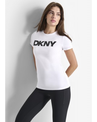 Γυναικεία λευκή κοντομάνικη μπλούζα - DKNY DP5T9923