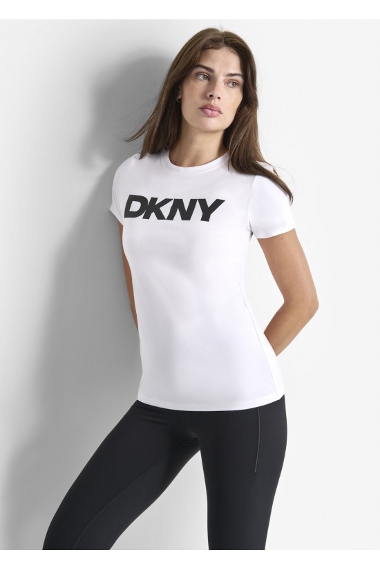 Γυναικεία λευκή κοντομάνικη μπλούζα - DKNY DP5T9923