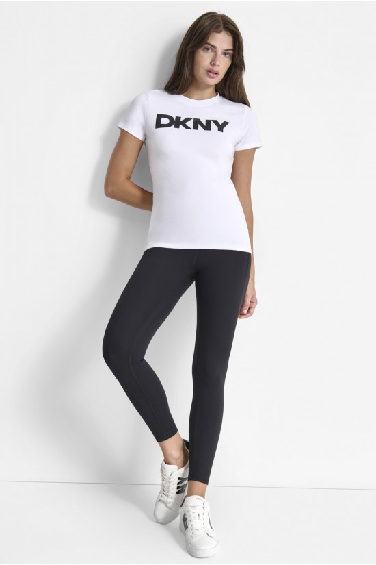 Γυναικεία λευκή κοντομάνικη μπλούζα - DKNY DP5T9923