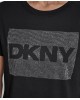 Γυναικεία μαύρη κοντομάνικη μπλούζα με λογότυπο - DKNY DJ6T1701