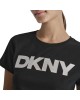 Γυναικεία μαύρη κοντομάνικη μπλούζα - DKNY DP5T9923