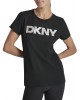 Γυναικεία μαύρη κοντομάνικη μπλούζα - DKNY DP5T9923