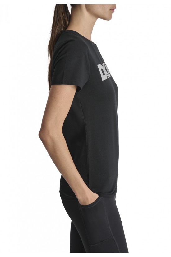 Γυναικεία μαύρη κοντομάνικη μπλούζα - DKNY DP5T9923
