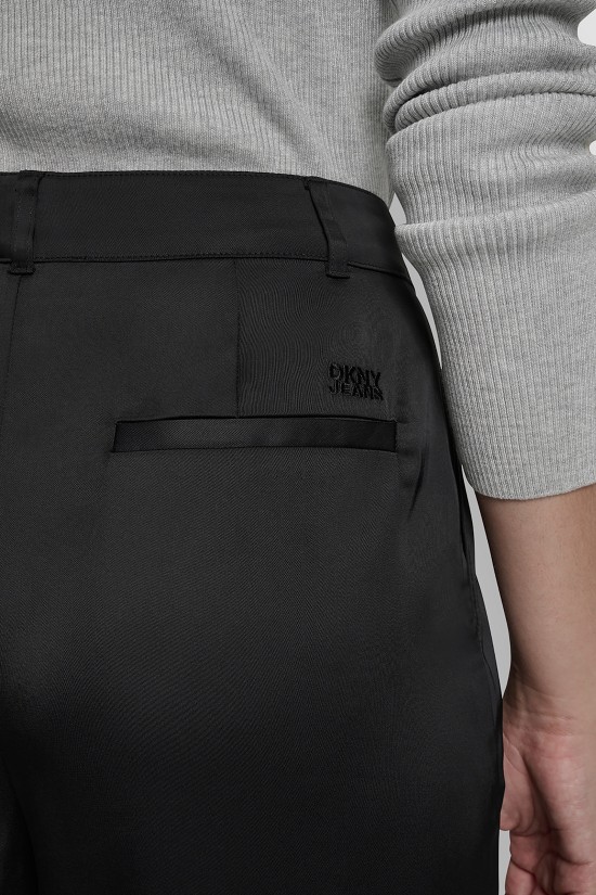 Γυναικεία μαύρη ψηλόμεση παντελόνα με πιέτα - DKNY DJ5P3100