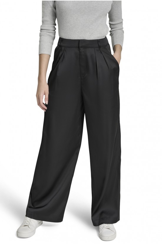 Γυναικεία μαύρη ψηλόμεση παντελόνα με πιέτα - DKNY DJ5P3100