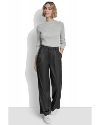 Γυναικεία μαύρη ψηλόμεση παντελόνα με πιέτα - DKNY DJ5P3100