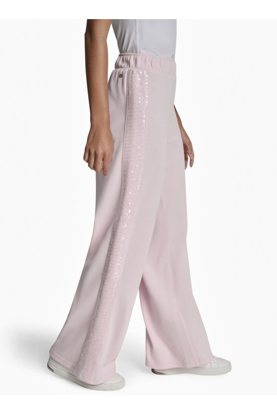 Γυναικείο ροζ παντελόνι φόρμας με παγιέτα - DKNY DJ6P3115