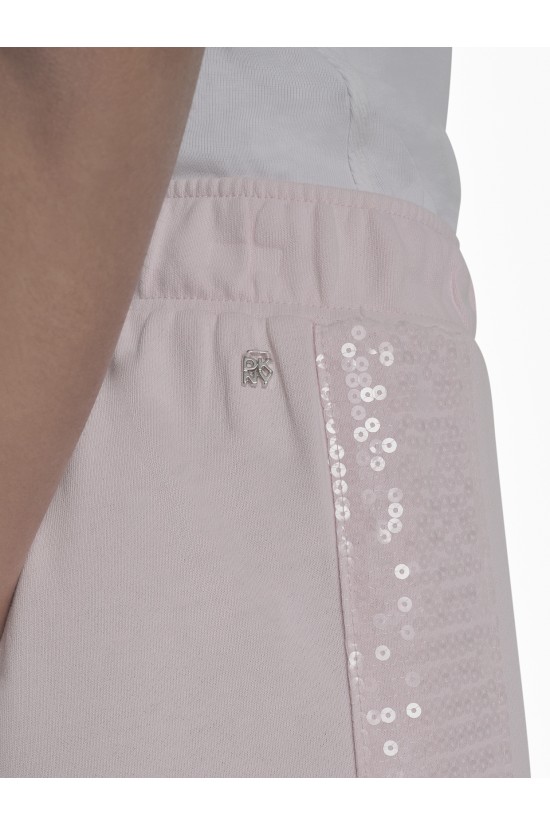 Γυναικείο ροζ παντελόνι φόρμας με παγιέτα - DKNY DJ6P3115