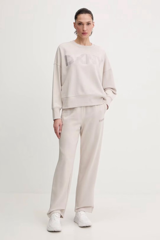 Γυναικείο εκρού oversized φούτερ - DKNY DP6T1561