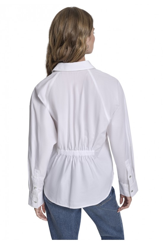Γυναικείο λευκό μεσάτο πουκάμισο - DKNY DJ6W2171