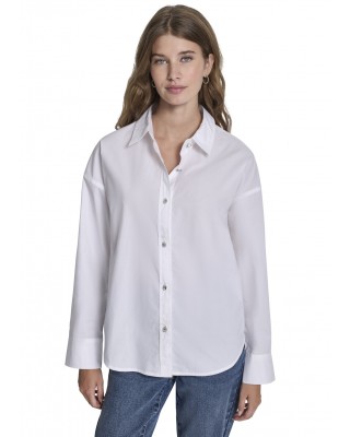 Γυναικείο λευκό μεσάτο πουκάμισο - DKNY DJ6W2171