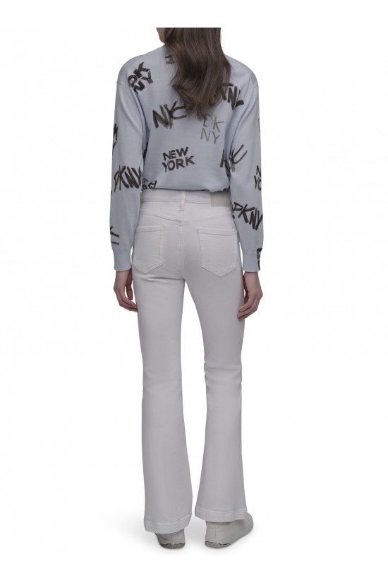 Γυναικείο λευκό τζιν flare παντελόνι - DKNY DJ4M005
