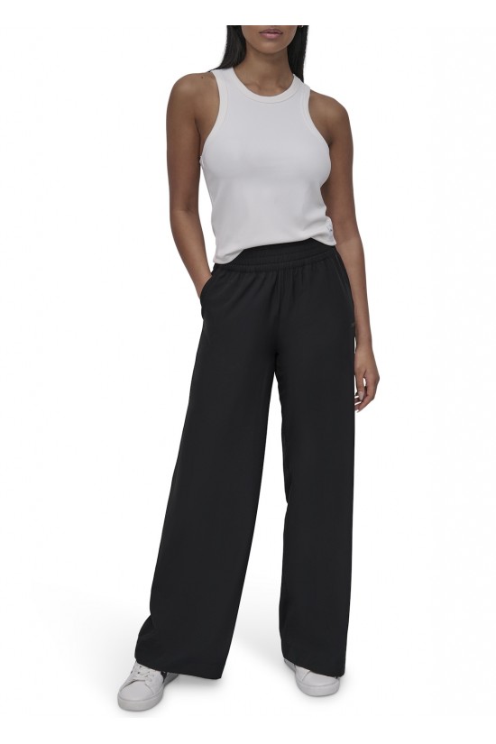 Γυναικείο μαύρο παντελόνι φόρμας wide leg - DKNY DP5P3686