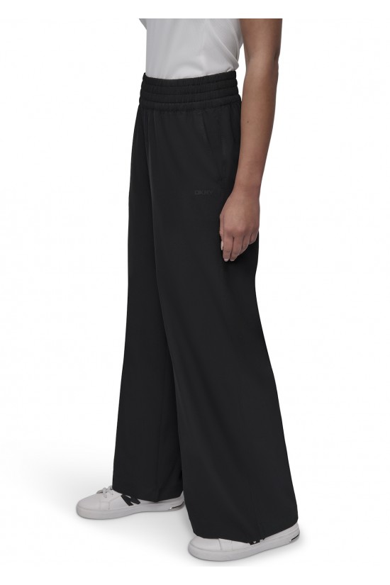 Γυναικείο μαύρο παντελόνι φόρμας wide leg - DKNY DP5P3686